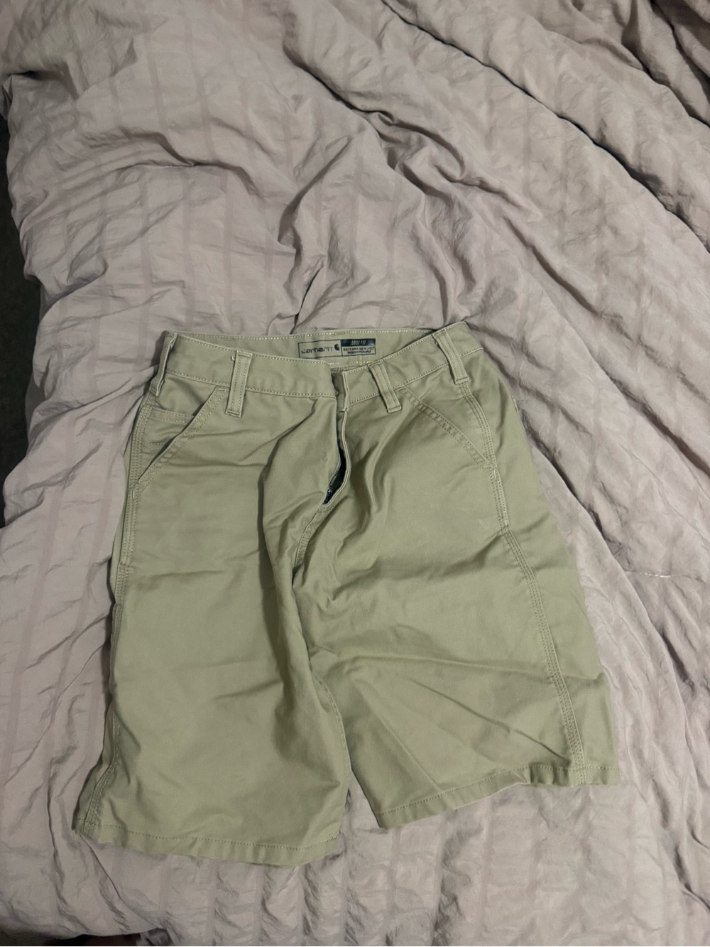 Carhartt Women’s Light Olive Utility Flat-Front Shorts